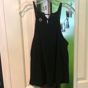 Black halter crop top